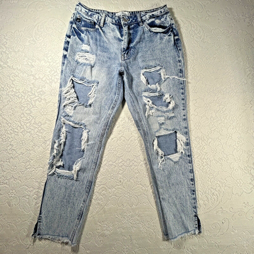 Kancan Estilo Distressed Lightwash Bleach Jeans Size 9/28 Straight Leg